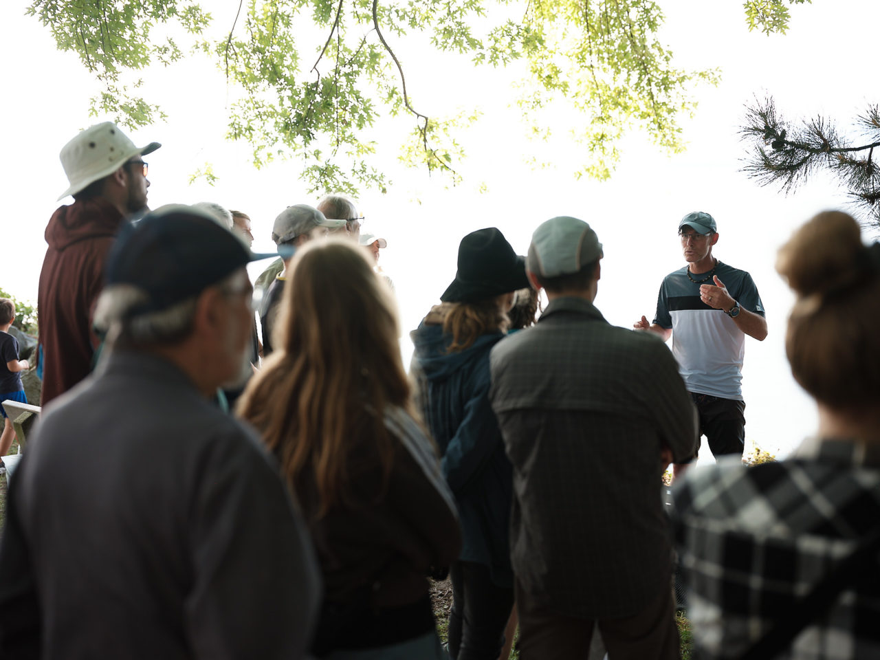 Photo lors du baguage des sternes à Préverenges